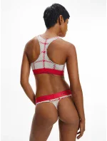 Dámský set spodního prádla - QF6703E - VH8 - Šedá s červeným vzorem - Calvin Klein