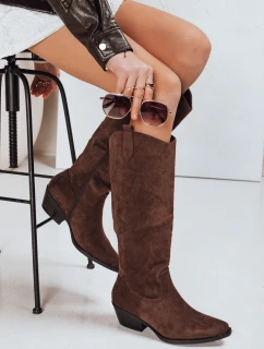Dámské hnědé semišové kovbojské boty FashionStreet ZY1327