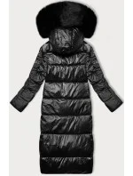 Černá prošívaná zimní bunda s kapucí Way Mode (9837#)