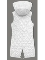 Bílá dámská prošívaná vesta s kapucí S'West (B8339-26)