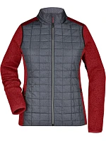 Daiber JN 741 Dámská pletená hybridní bunda 02.0741 red melange/anthracite melange