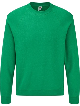 Fruit of the Loom Classic Raglan Sweat Raglánová mikina 16.2216 retro heather green Fruit of the Loom Classic Raglan Sweat Raglánová mikina 16.2216 retro heather green