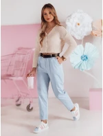 Dámské kalhoty s páskem SOFELIA modré FashionStreet UY2504 Dámské kalhoty s páskem SOFELIA modré FashionStreet UY2504