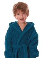 Dětský župan Athena s kapucí 3116 petrolejová - Vestis