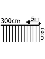 VÁNOČNÍ STROMEK SVĚTLA VENKOVNÍ/VNITŘNÍ SVĚTELNÝ ZÁVĚS 120 VEDL 300X60CM S DÁLKOVÝM OVLÁDÁNÍM TEPLÁ BÍLÁ