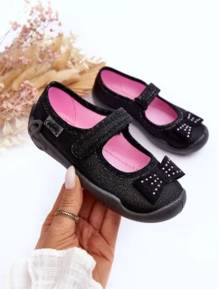 Dětské Papuče Baleríny s Kokardou Befado 114X240 Černé