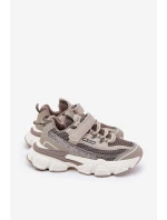 Tenisky Sportovní Boty Dětské Na Suchý Zip Khaki Ronivelle