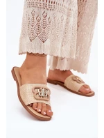 Ploché Dámské Klapky S Ozdobným Detailem Béžové Nenitta Ploché Dámské Klapky S Ozdobným Detailem Béžové Nenitta