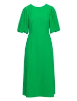 S399 Šaty s puff rukávy - zelené S399 Šaty s puff rukávy - zelené