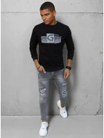 Pánská mikina s potiskem černá FashionStreet BX5369