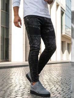 Pánské černé džínové kalhoty FashionStreet UX3939