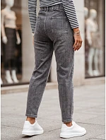 Dámské džíny Mom Fit s elastickým pasem, šedé, FashionStreet UY3100 Dámské džíny Mom Fit s elastickým pasem, šedé, FashionStreet UY3100