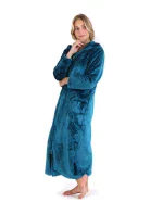Dámský župan Siena s kapucí na zip 3656 petrolejová - Vestis