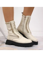 Zateplené kožené boty s řetězem Artiker W HBH40