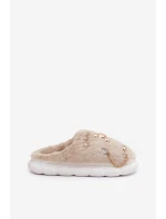 Kožené Pantofle S Mašličkami Béžové Ivelfedi