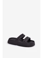 Pěnové Lehká Dámské Pantofle Na Platformě S.Barski ZK51-001 Černé Pěnové Lehká Dámské Pantofle Na Platformě S.Barski ZK51-001 Černé