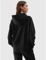 Dámská tepláková mikina bez zapínání a s kapucí 4F - černá Dámská tepláková mikina bez zapínání a s kapucí 4F - černá