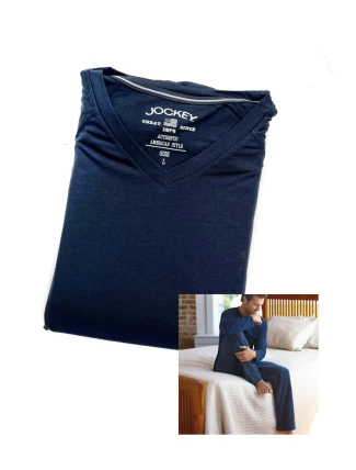 Pánské pyžamo 500205 481 tm.modrá/karo - Jockey Pánské pyžamo 500205 481 tm.modrá/karo - Jockey