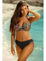 Dámské dvoudílné plavky Palermo 13 S933PA13-3 černé s lístky - Self Dámské dvoudílné plavky Palermo 13 S933PA13-3 černé s lístky - Self