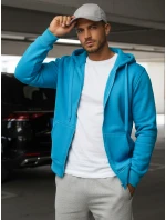 Pánská světle modrá mikina s kapucí FashionStreet BX4689
