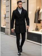 Pánský černý kabát FashionStreet CX0434