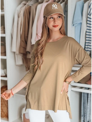 Dámská máslová halenka oversize s přívěskem COMFILA tmavě hnědá FashionStreet RY2789