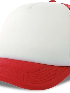 Atlantis Headwear Rapper-S 5 panelová Trucker kšiltovka 33.0262 white/red