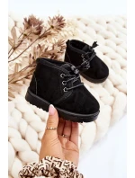 Dívčí šněrovací Sněhové Boty S Kožešinou černé Hunter Dívčí šněrovací Sněhové Boty S Kožešinou černé Hunter