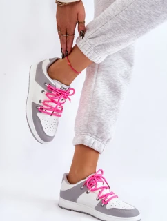 Dámské klasické dvoušněrovací tenisky bílo-šedé Jella