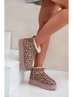 Dámské Sněhule S Leopardím Vzorem Na Platformě Zateplené Kožíškem Hnědé Xamella