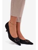 Dámské lodičky S dekorativním detailem Černé Amelora
