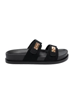 Designové nazouváky černé dámské platforma