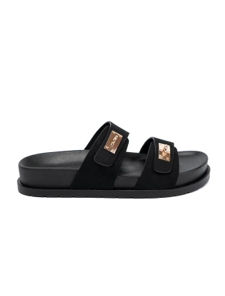 Designové  nazouváky černé dámské platforma