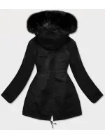 Černo-hnědá oboustranná dámská zimní bunda (w557) Černo-hnědá oboustranná dámská zimní bunda (w557)