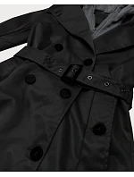 Klasický trenčkot s odnímatelnou kapucí Goodlookin black (T2-2252#-1)