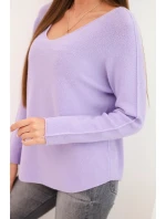 Svetr dámský z viskózy s výstřihem do V světle fialový