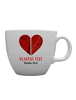 Personalizovaný MEGA XXL keramický hrnek 1 000 ml - Dvě místa, jedno srdce