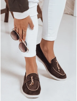 Dámské semišové hnědé mokasíny FashionStreet ZY1051