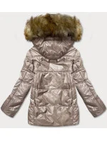 Krátká přechodná prošívaná bunda ve velbloudí barvě (H-202)