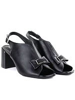 Dámské sandály na jehlovém podpatku s mašlí černé Jezzi RMR25112-3