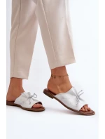 Kožené dámské žabky Zazoo 2659/005 stříbrné