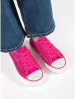 Pěkné růžové dámské  tenisky bez podpatku