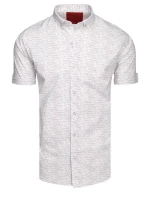Pánská bílá košile s krátkým rukávem FashionStreet KX1078