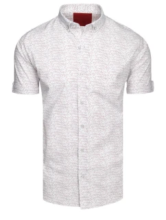 Pánská bílá košile s krátkým rukávem FashionStreet KX1078