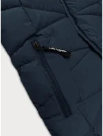 Tmavě modrá dámská zimní bunda s kožešinovou podšívkou LHD (LHD-24578) Tmavě modrá dámská zimní bunda s kožešinovou podšívkou LHD (LHD-24578)