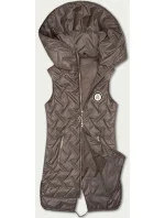 Prošívaná vesta v kakaové barvě s kapucí S'West (B8340-48)