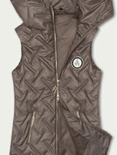 Prošívaná vesta v kakaové barvě s kapucí S'West (B8340-48)