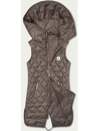 Prošívaná vesta v kakaové barvě s kapucí S'West (B8340-48)