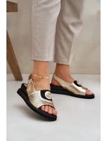 Dámské Sandály Na Klínu Zlaté Isnnoria