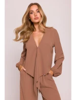 M861 Krátký top s vázáním - čokoládový M861 Krátký top s vázáním - čokoládový